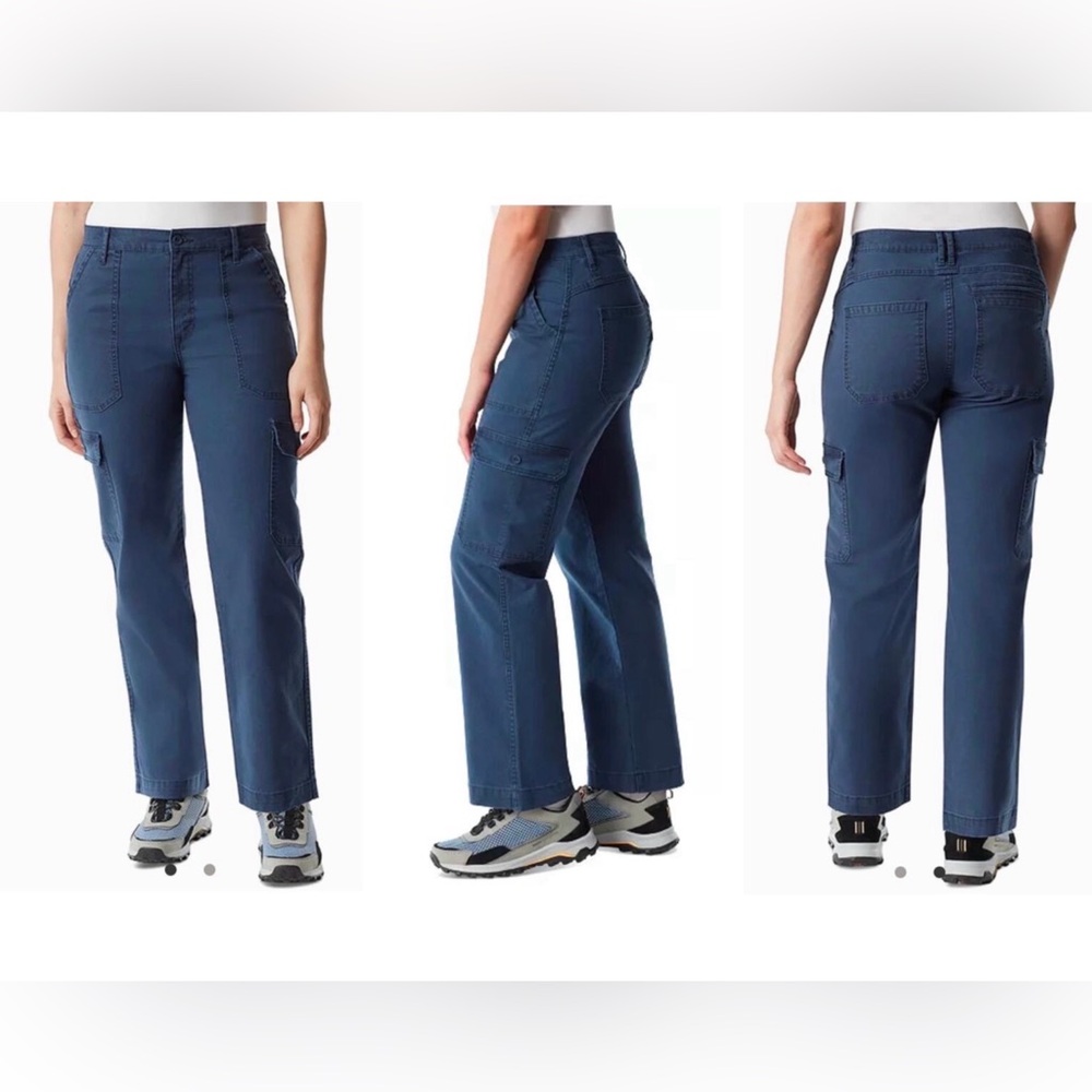 BASS OUTDOOR Women's High-Rise Canvas Cargo Pants NWT Navy Blazer - Size 4